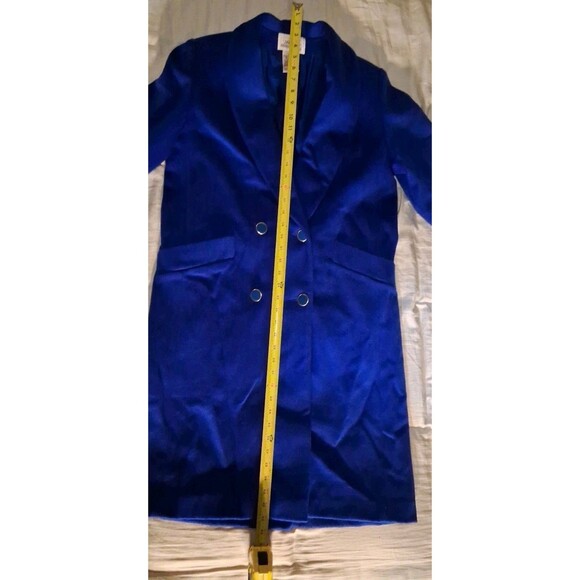 WORTHINGTON Double Breasted Wool Blend Trench Coat Size 6 Petite 6P  Cobalt Blue - Picture 6 of 6